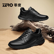零度尚品男鞋Zero2025夏季新款百搭透氣運(yùn)動(dòng)鞋男輕便緩震厚底防滑休閑鞋子 黑色 41
