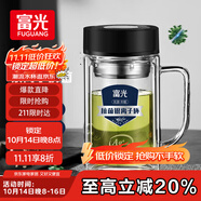 富光銀離子抗菌高硼硅玻璃杯大容量帶茶隔水杯子辦公加厚泡茶杯家具館