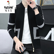 啄木鳥（TUCANO）針織開衫男士棒球服春秋秋季休閑毛衣外套男潮流毛線衣 MK26灰色 165/M