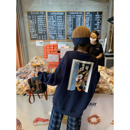 ZZ&FFFF BLUE米奇任意門 56棉前后兩穿加絨衛(wèi)衣設(shè)計感卡通人物圓領(lǐng)上衣 藏青前后兩穿加絨衛(wèi)衣_現(xiàn)貨48小時發(fā) XS