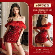 情趣內(nèi)衣性感睡衣 情趣內(nèi)衣 夫妻刺激情趣內(nèi)衣女級(jí)污度誘惑 6593紅色【連衣裙+透明肩帶+T褲