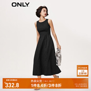 ONLY氣質(zhì)刺繡中長款牛仔背心裙連衣裙女|123342003 J1Z 黑色牛仔提花-追單第一批 M 165/84A