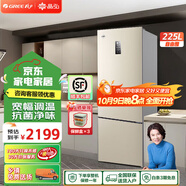 格力（GREE）晶弘 225升冰箱風冷無霜迷你小型家用三開門大冷凍節(jié)能低噪離子凈味電冰箱宿舍辦公室客廳高性價比 BCD-225WETC/時代金【董總推薦】