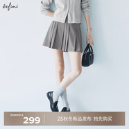 伊芙麗（eifini）蔣欣代言時(shí)髦百搭顯瘦miu系學(xué)院風(fēng)百褶半身裙女2025新款 云煙灰 L 115-125斤