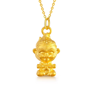國(guó)潮經(jīng)典金包銀999黑神話(huà)孫悟空吊墜項(xiàng)鏈黃金齊天大圣鎖骨鏈男女 直面天命吊墜（贈(zèng)K金項(xiàng)鏈）