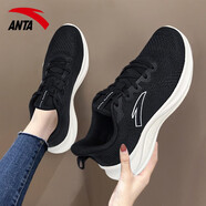 安踏（ANTA）女鞋冬季軟底運動(dòng)鞋網(wǎng)面透氣秋冬新款輕便休閑跑鞋旅游跑步鞋子女 黑色-1 網(wǎng)面透氣 36