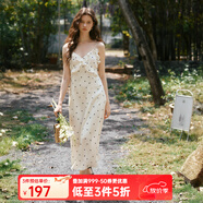 Olrain歐芮兒吊帶碎花連衣裙夏季女裝浪漫優(yōu)雅長(cháng)裙子度假沙灘裙 波點(diǎn) M