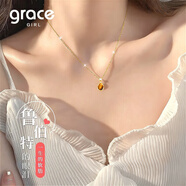 Grace Girl魯伯特之淚項鏈女小眾簡(jiǎn)約時(shí)尚吊墜輕奢鎖骨鏈生日圣誕禮物送女友 虎眼石魯伯特（黃金色）