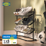 宜家（IKEA）ALGANAS艾佳奈斯鞋架簡易門口家用多層室內(nèi)鞋架子 鞋架黑色