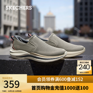 斯凱奇（Skechers）男鞋Slip ins閃穿鞋秋季休閑一腳蹬健步鞋 灰褐色/TPE 40