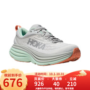 HOKA ONE ONE 女款 Bondi 8邦代8輕便緩震慢跑鞋運(yùn)動(dòng)鞋 1127952女款SQB-星塵灰/藍(lán)綠色 36 (US5 36)