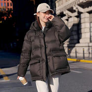 薇之衣2025年冬季新款連帽羽絨服女款大碼寬松加厚羽絨服女東北零下40度 咖啡色 S  建議110-140斤