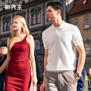 布先生一片式撞色翻領(lǐng)t恤男2024夏季新款涼感商務(wù) 皓月白 L/175 
