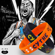 續(xù)紋杜蘭特死神系列籃球手環(huán)太陽隊球迷周邊飾品運動吸汗硅膠橡膠腕帶 雙神攬日死神2條裝【黑色+橙色】 均 碼