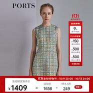 PORTS寶姿春夏新品女裝無袖短連衣裙SM8D060MFD049 天空藍(lán)混色 M (6)