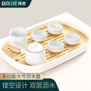 拜杰茶盤茶托 瀝水托盤茶海放茶杯功夫茶具儲水瀝水盤托盤 長方形大號