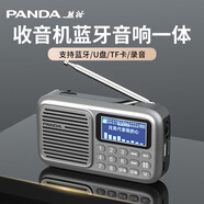 熊貓（PANDA）S6收音機(jī)老人專用老年人音響一體機(jī)便攜fm調(diào)頻廣播多功能充電插卡音箱插U盤播放器應(yīng)急照明手電筒 灰色+充電器+16G內(nèi)存卡+耳機(jī)