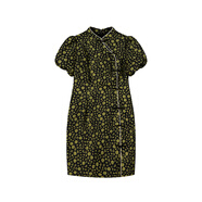 PLUSMALL+ACCplusmall楊天真大碼女裝春夏胖mm顯瘦減齡剪花新中式立領(lǐng)旗袍裙 苔綠色 青梅綠-新中式旗袍裙 均碼 1碼(現貨)