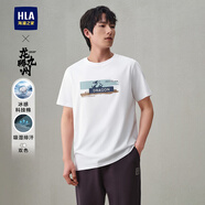 海瀾之家（HLA）短袖T恤男龍騰九州涼感吸濕排汗短袖男夏季送男友送爸爸 HNTBJ2W228A 米白花紋N8 4XL 190/108A 推薦197~212斤