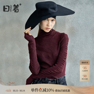 日著酷酷風(fēng)格女裝秋季新款 打底顯瘦高領(lǐng)長袖針織衫套頭毛衣女 露莓紅 XL
