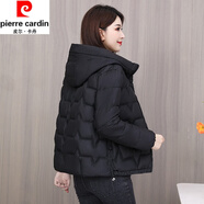 皮爾卡丹（pierre cardin）2025秋冬季新款羽絨棉服女士中年短款修身顯瘦輕薄防寒保暖外套 黑色 3XL 建議135-150斤