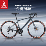 鳳凰公路自行車休閑競技變速鋁合金車架破風(fēng)賽車公路車內(nèi)走線 GT600 彎把 鈦金灰（禧瑪諾/藍(lán)圖） S （建議身高155-175cm） 16速 藍(lán)圖（彎把）閘變一體