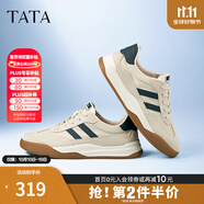 他她（TATA）男士阿甘男鞋復(fù)古德訓(xùn)鞋男運(yùn)動(dòng)休閑鞋厚底板鞋小白鞋PCB01AM5 米/藍(lán) 39