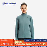 迪卡儂（DECATHLON）保暖戶外抓絨衣外套男女運(yùn)動寬松秋搖粒絨外套沖鋒衣內(nèi)膽 女款-全拉鏈-青綠色 2XL