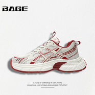 八哥BAGE品牌男鞋秋冬新款復古經(jīng)典時(shí)尚老爹鞋舒適輕便增高百搭休閑鞋 米紅 39