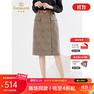 喬萬尼秋冬新品英倫復古半裙商場同款氣質(zhì)半身裙EI4D513802 復古英倫格 M