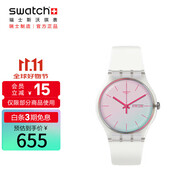 斯沃琪（Swatch）瑞士手表 炫白極光2.0 簡約節(jié)日禮物男女時尚腕表 SO29K704-S14
