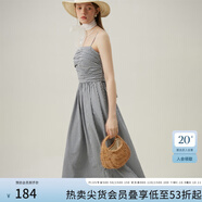 范思藍恩范思藍恩黑白格紋吊帶連衣裙女2024夏季新款度假約會裙子12282 小黑白格 L