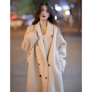 GARNUO毛呢外套女燕麥色小個(gè)子秋冬新款高級(jí)感赫本風(fēng)中長(zhǎng)款加厚呢子大衣 燕麥色 【常規(guī)內(nèi)里】 M【101-115斤】