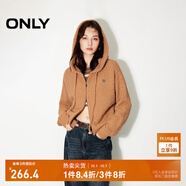 ONLY冬季可愛(ài)少女含羊毛連帽長(cháng)袖針織衫女|12443B010 A10 卡其沙色 M 165/84A