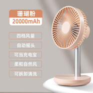 索伯 SOBE 小風(fēng)扇USB可充電風(fēng)扇迷你風(fēng)扇學(xué)生宿舍辦公室自動(dòng)搖頭桌面風(fēng)扇便攜式小型風(fēng)扇伸縮風(fēng)扇 珊瑚粉【自動(dòng)搖頭+四檔調(diào)節(jié)+20000毫安】