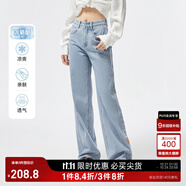 ONLY夏季涼感冰氧酷高腰顯瘦直筒褲牛仔褲女|124232025 J32 210洗水牛仔藍(lán) XS (155) 60A（卡碼拍大）