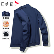紅蜻蜓（RED DRAGONFLY）夾克男商務(wù)休閑時(shí)尚簡(jiǎn)約百搭寬松舒適立領(lǐng)上衣外套 藏青C XL