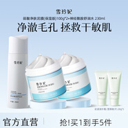 雪玲妃（Xuelinfe）弱酸泥膜油皮深度清潔黑頭白頭果酸清潔泥膜涂抹式面膜 弱酸凈膚泥膜*2+神經(jīng)酰胺舒潤水+潤手霜*2