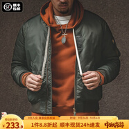 馬登工裝美式復古MA1飛行員棉服夾克男秋冬加厚棉襖棒球服上衣外套 綠色 L