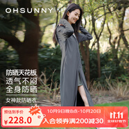 OhSunny防曬衣女長(zhǎng)款女神透氣防曬服戶外運(yùn)動(dòng)風(fēng)衣外套薄 隕石灰-長(zhǎng)款 M