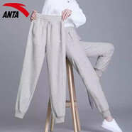 安踏（ANTA）運動(dòng)褲女休閑衛褲2025春季女子寬松針織長(cháng)褲百搭跑步束腳褲女 -2灰花灰【針織束腳】 XL 175