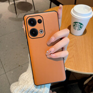 羽唐適用于OPPO Reno13手機殼高級感棕簡(jiǎn)約斜挎卡包式奢華掛繩皮紋reno13pro全包防摔外殼新款保護套 高級感棕色-單殼 OPPOReno13