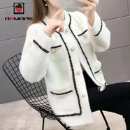 AEMAPE短外套女2025春秋冬季新款時(shí)尚休閑百搭小香風(fēng)流行短款名媛外套 白色-珍珠扣 M _85-95