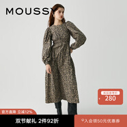 moussy 新品法式優(yōu)雅浪漫主義豹紋連衣裙女010GA630-7080 065花紋棕色 S 00001