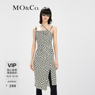 MO&Co.無(wú)袖連衣裙棋盤(pán)格冷淡系吊帶連衣裙高級感摩安珂 變形格紋色 M 165