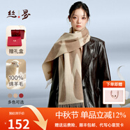 絲界2025年新款羊毛圍巾女士保暖時(shí)尚百搭披肩圍脖秋冬送禮禮盒裝 駝色 180cm*30cm