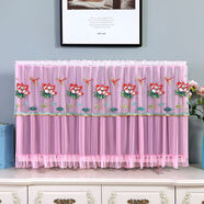 海爾電視機適用防塵罩電視防塵套坐式掛式通用電視罩曲面直面四季通用 荷花粉色 55英寸