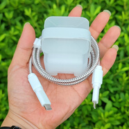 適用MAC蘋(píng)果MacBook Air充電器電源保護套M2數據線(xiàn)保護線(xiàn)M3繩pro 35w橫版插頭殼+2米銀色線(xiàn)+防斷卡扣