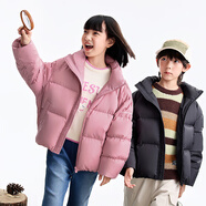 安奈兒童裝男女童短款羽絨服2025冬季新款兒童保暖外套 黑色 180