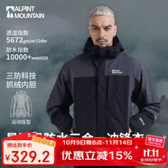 ALPINT MOUNTAIN埃爾蒙特沖鋒衣男款秋冬新款戶外三合一加絨加厚冬季外套女士內(nèi)膽